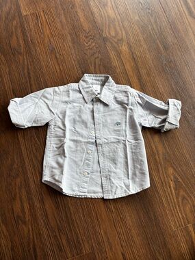 Old Navy Boys Light Gray Button-Down Shirt